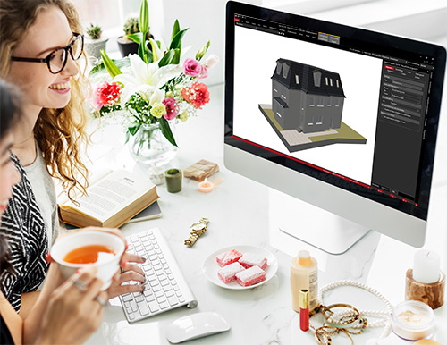 Familie begleitet per Video Konferenz Planung am PC, Architektur-Planungsbüro Baubüro Wilksen, spezialist für Hausbau, Neubau, Umbau, Sanierung, Ladenbau und 3D Visualisierung