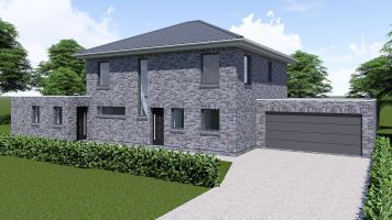 Neubau eises Einfamilienhauses mit Einliegerwohnung in Barßel, erstellt vom Architektur-Planungsbüro Baubüro Wilksen, spezialist für Hausbau, Neubau, Umbau, Sanierung, Ladenbau und 3D Visualisierung 