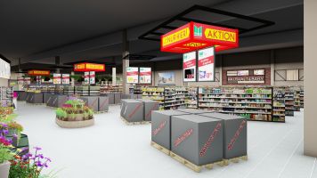 3D Visualisierung eines EDEKA Marktes,